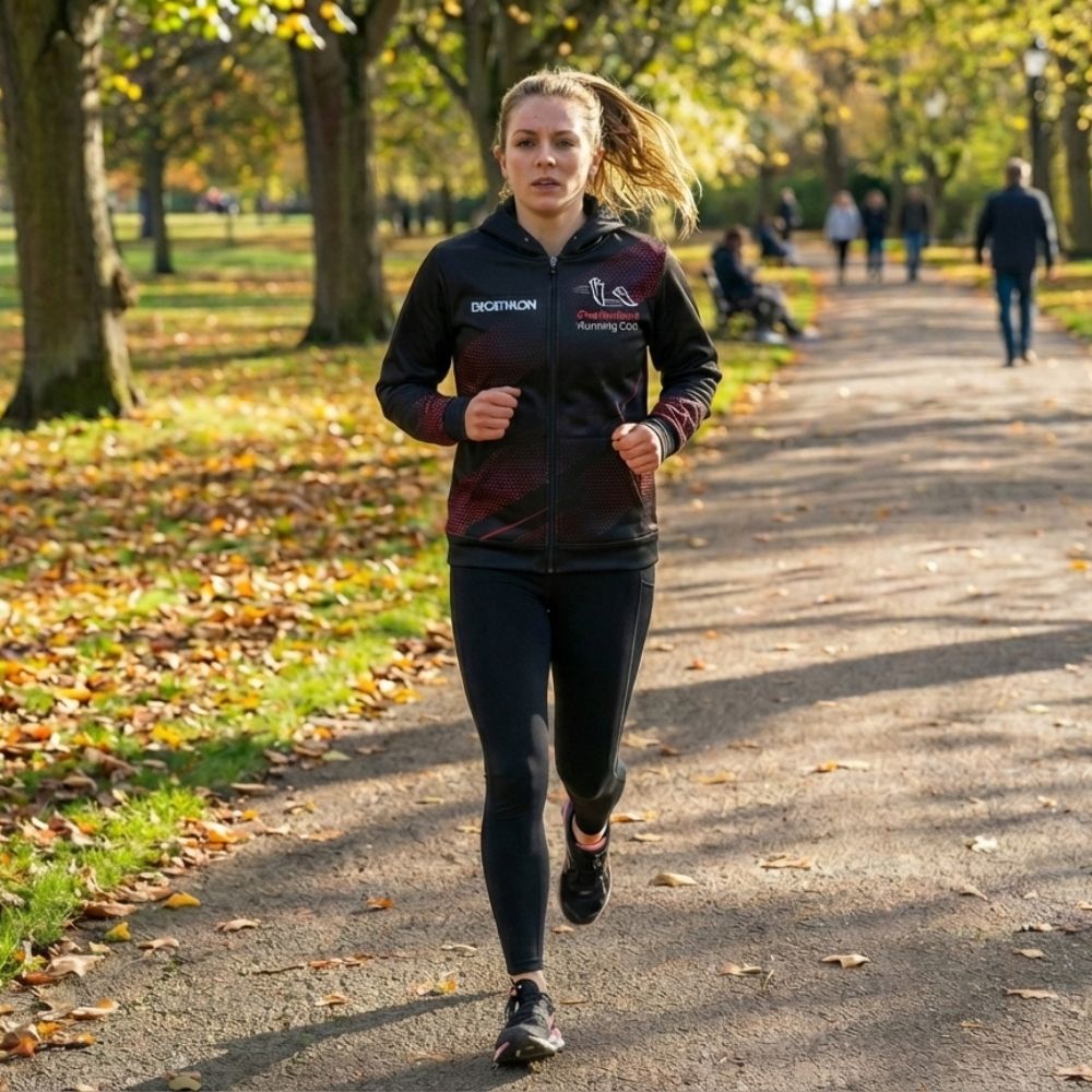 Unisex Black Zipper Hoodie - Runners - Image 3