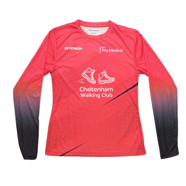 Womens Red Summer Long Sleeve Top Running